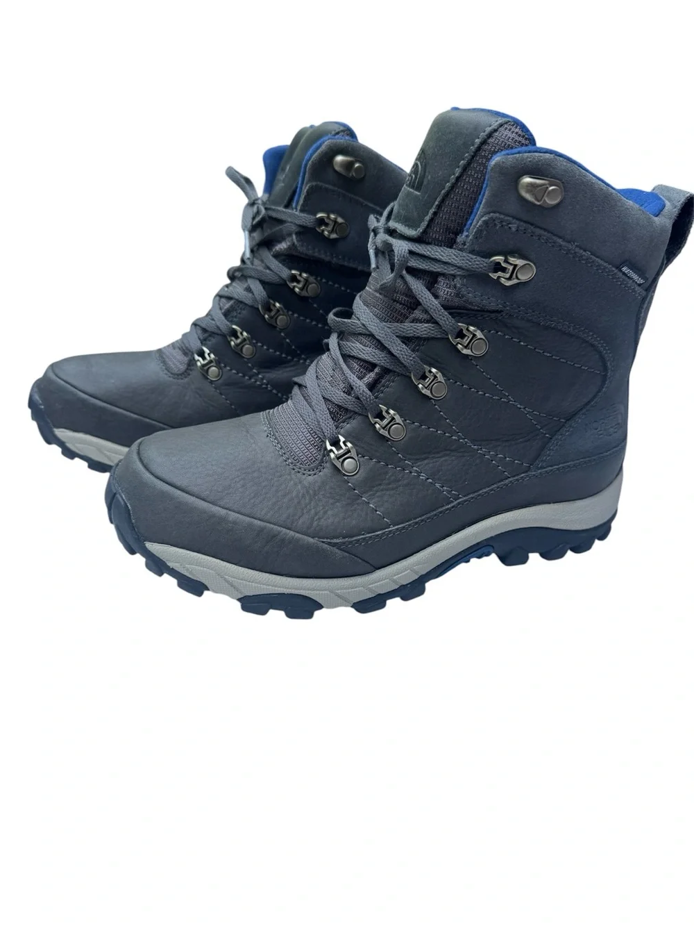 The North Face New Men's Chilkat Leather Hiking Boot Black/Blue Size 8.5